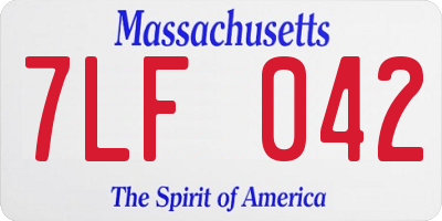 MA license plate 7LF042