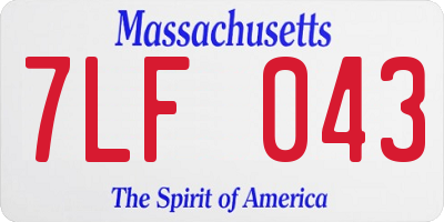 MA license plate 7LF043