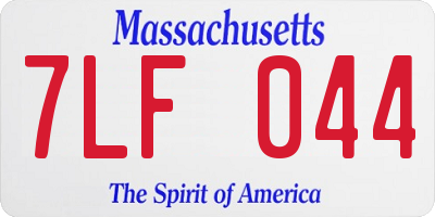 MA license plate 7LF044