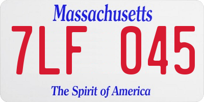 MA license plate 7LF045