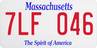 MA license plate 7LF046