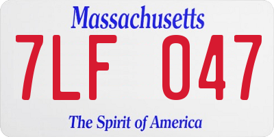 MA license plate 7LF047