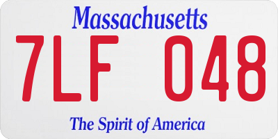 MA license plate 7LF048