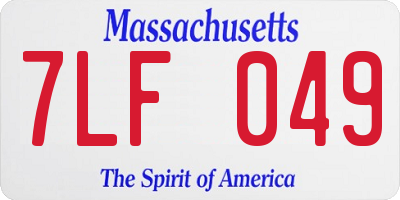 MA license plate 7LF049