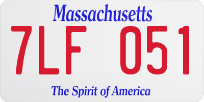 MA license plate 7LF051