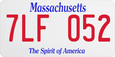 MA license plate 7LF052