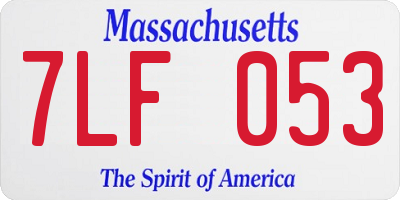 MA license plate 7LF053