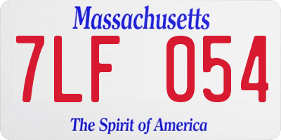 MA license plate 7LF054