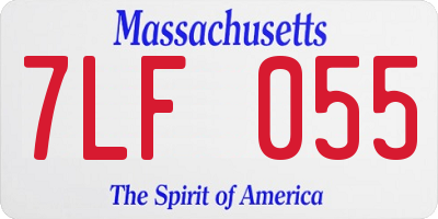 MA license plate 7LF055