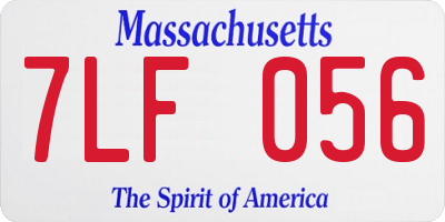 MA license plate 7LF056