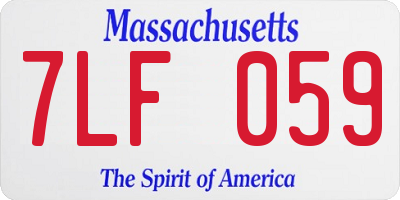 MA license plate 7LF059