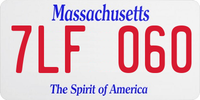 MA license plate 7LF060