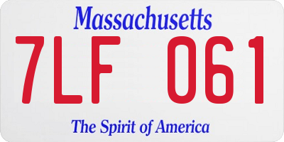 MA license plate 7LF061
