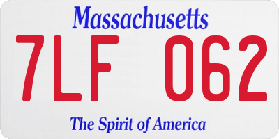 MA license plate 7LF062