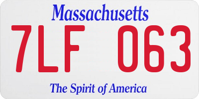 MA license plate 7LF063