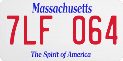 MA license plate 7LF064