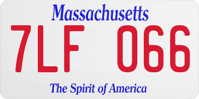 MA license plate 7LF066