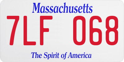 MA license plate 7LF068