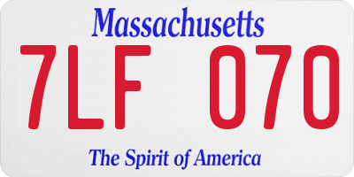 MA license plate 7LF070