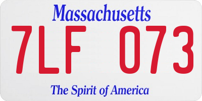 MA license plate 7LF073