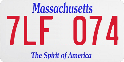 MA license plate 7LF074