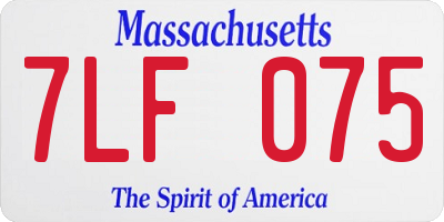 MA license plate 7LF075