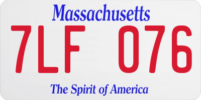MA license plate 7LF076