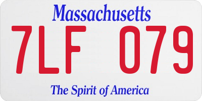 MA license plate 7LF079