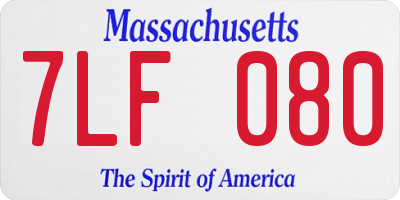 MA license plate 7LF080