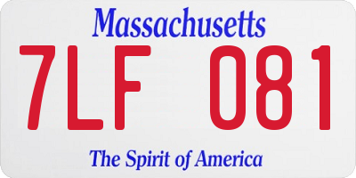 MA license plate 7LF081