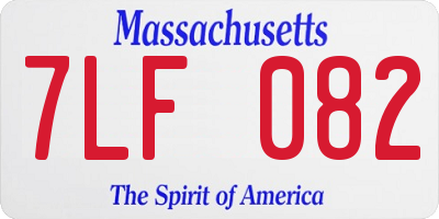 MA license plate 7LF082