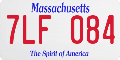 MA license plate 7LF084