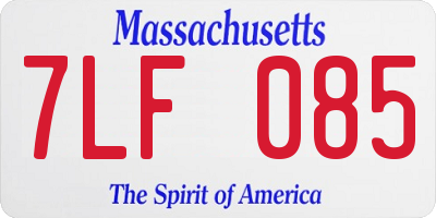MA license plate 7LF085