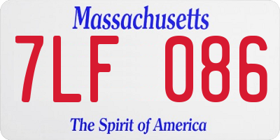 MA license plate 7LF086