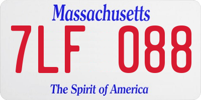 MA license plate 7LF088