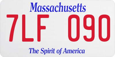 MA license plate 7LF090