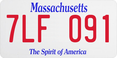 MA license plate 7LF091
