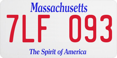 MA license plate 7LF093