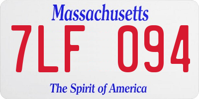 MA license plate 7LF094