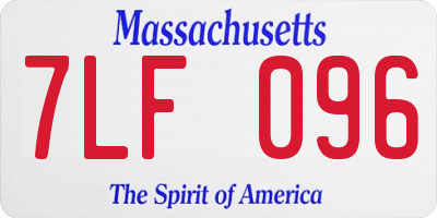 MA license plate 7LF096