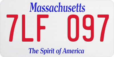 MA license plate 7LF097