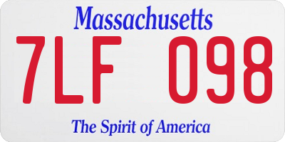 MA license plate 7LF098