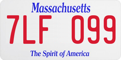 MA license plate 7LF099