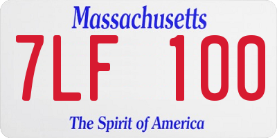 MA license plate 7LF100