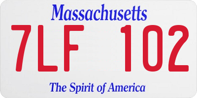 MA license plate 7LF102