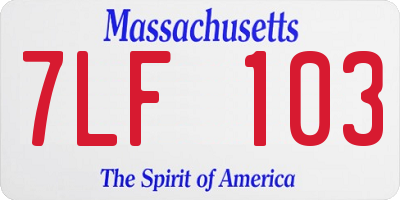 MA license plate 7LF103
