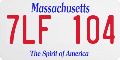 MA license plate 7LF104
