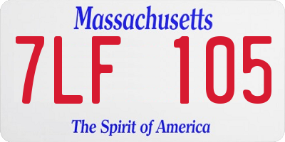 MA license plate 7LF105