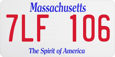 MA license plate 7LF106