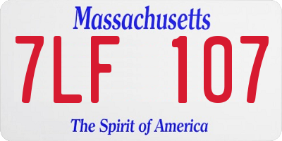 MA license plate 7LF107